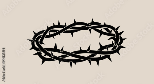 A stylized crown of thorns illustration in a minimalist design, suitable for religious or symbolic contexts