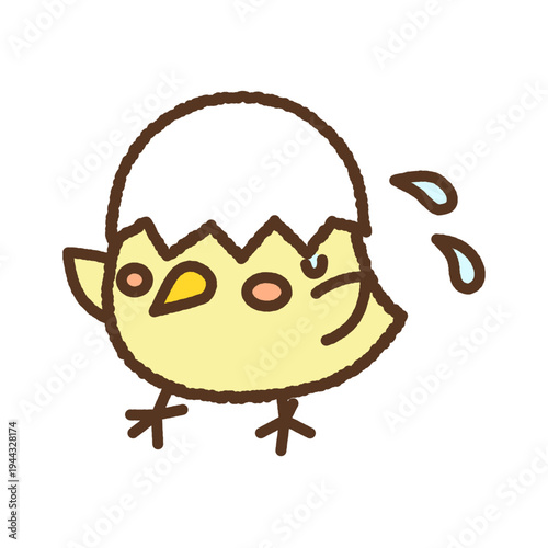 手書き風の生き物単品アイコンイラスト　ひよこ