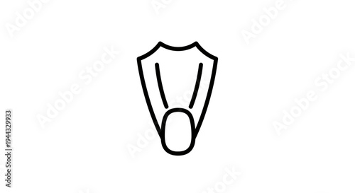 Black outline icon of a swim fin on a white background
