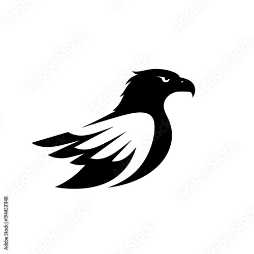 Black silhouette of an eagle head.