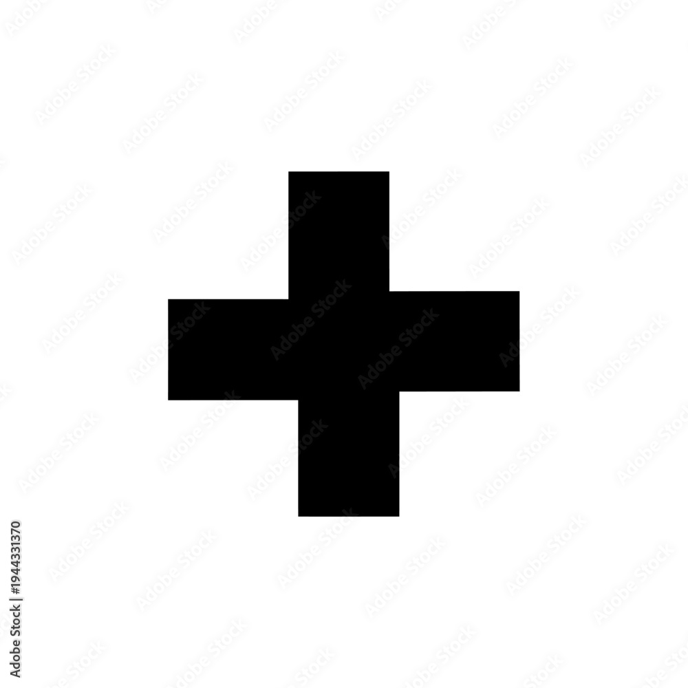 Fototapeta premium Black Cross Symbol Icon Sign.