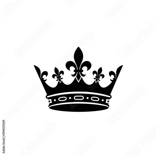 Black crown with fleur de lis.