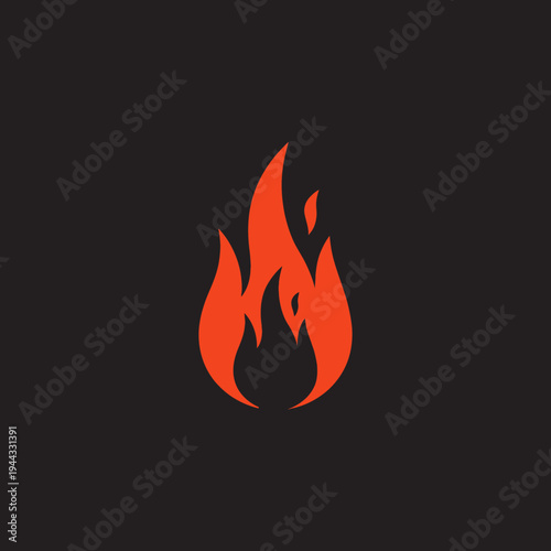 Flame icon burning orange fire.