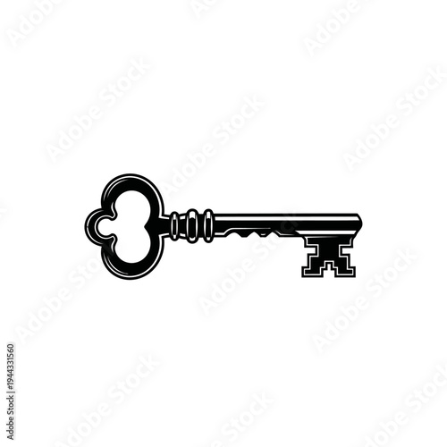 Old fashioned metal skeleton key.