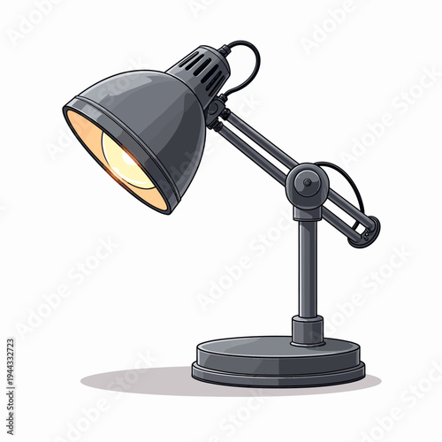 Desk lamp illustration icon