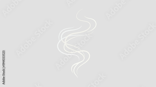 Abstract white smoke swirling upwards on a light gray background.