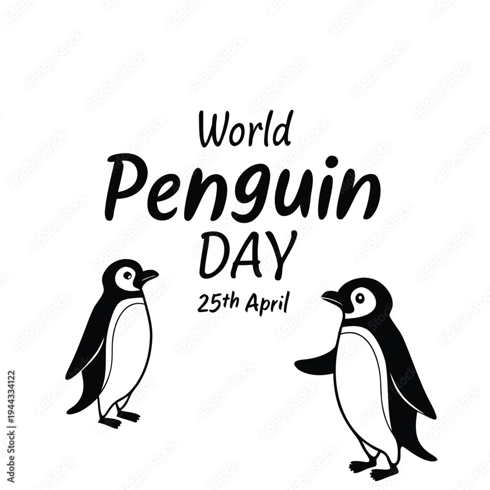Naklejka premium world penguin day