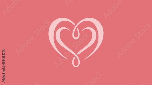 Elegant Heart Symbol on a Soft Pink Background - Love and Affection.