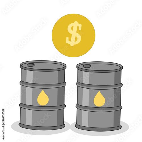 Oil Barrel and Money Concept – Petroleum Industry Profit and Energy Economy Illustration