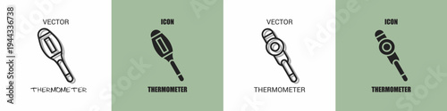 Thermometr icon line. Thermometer vector illustration.