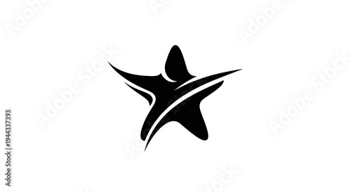 Black star shape graphic symbol icon.