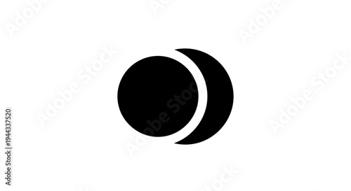 Black and white eclipse symbol.