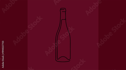 Elegant Wine Bottle Silhouette Against a Rich Burgundy Background.