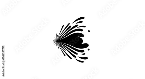 Black ink splatter art design element.