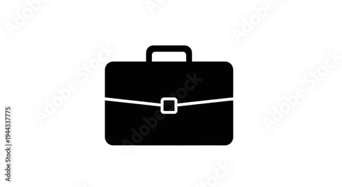 Black briefcase with handle and buckle.