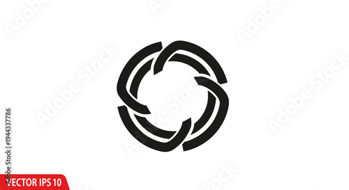 Black Circular Arrow Cycle Icon.