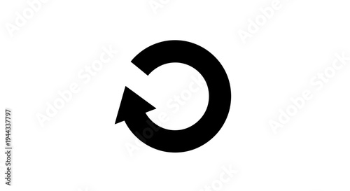 Black circular arrow icon symbol.