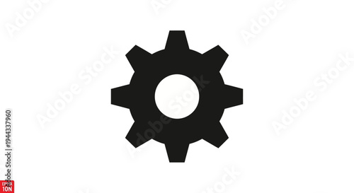 Black gear icon on white background.