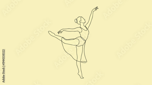 Graceful ballet dancer in a dynamic pose, elegant and poised.
