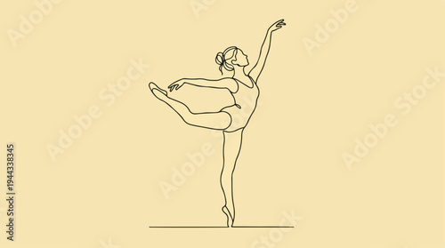 Graceful ballet dancer in a dynamic pose, elegant lines.