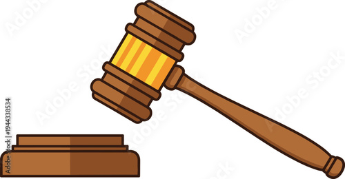 Wooden Judge Gavel and Sound Block for Legal, Court, and Justice Systems in Websites, Apps, and Digital Media
