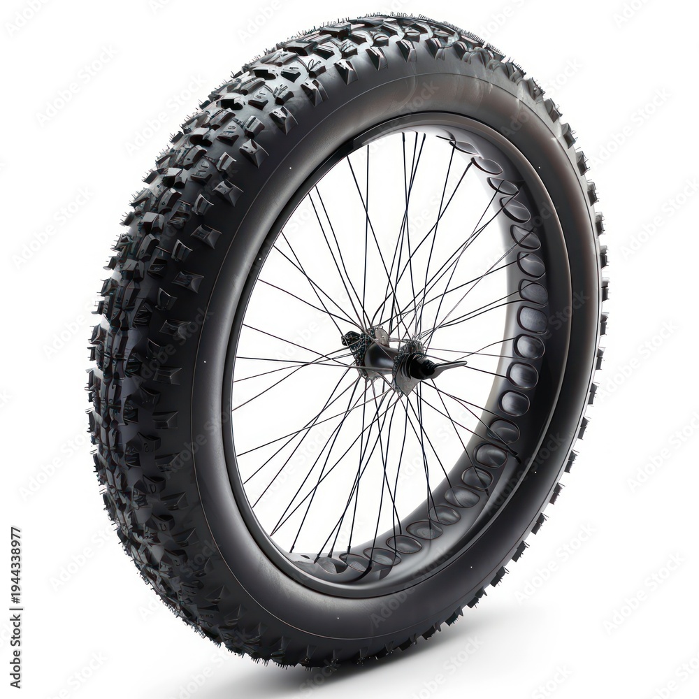 Fototapeta premium A clean bicycle tire transportation automobile machine.