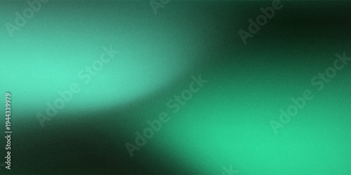 Grainy background green abstract noise texture with vibrant glowing color gradient shape and black backdrop and dark banner poster header cover and wallpaper design effect
