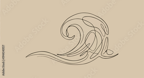Minimalist Wave Illustration - A Simple Line Art Design.