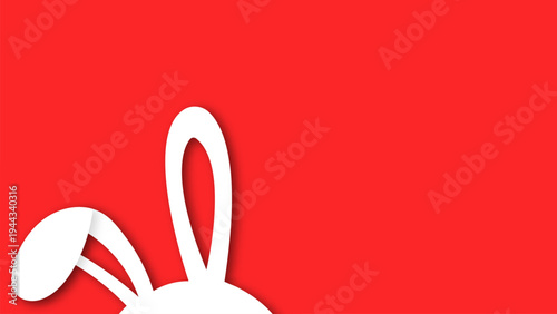 Easter Bunny Ears Banner Background for Spring Holiday Promotion Social Media Post Website Header and Seasonal Marketing