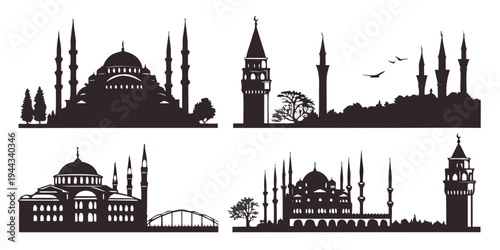 A collection of various iconic buildings and structures from around the world