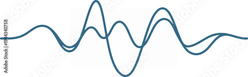 Two overlapping blue wave lines representing sound or data.