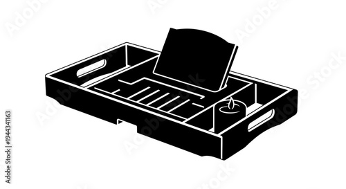 Bathtub Caddy Tray with Book Holder, Candle, and Tablet Stand for Relaxation