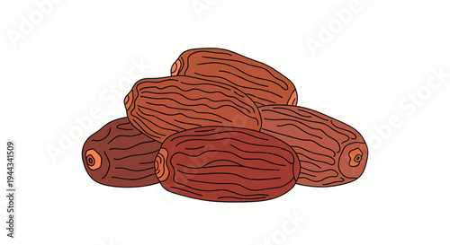 Dates fruit pile illustration