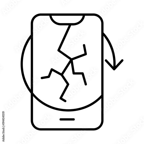 Screen crack + reset arrow