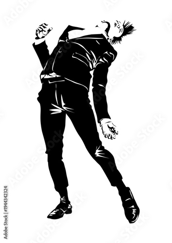 Silhouette pose hip hop dancer