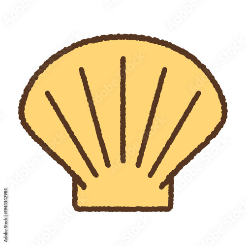 手書き風のシンプルアイコンイラスト　貝