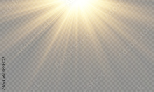 Yellow sun flare glow bright radiant beam yellow png illustration warm summer sky energy sparkling abstract background vector design.