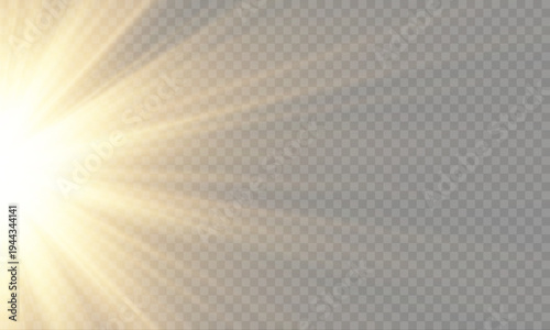 Yellow sun light glow flare bright beam yellow png vector illustration.
