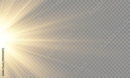 Yellow sun glow light radiant flare beam bright yellow png illustration warm summer sky energy sparkling abstract background vector design.