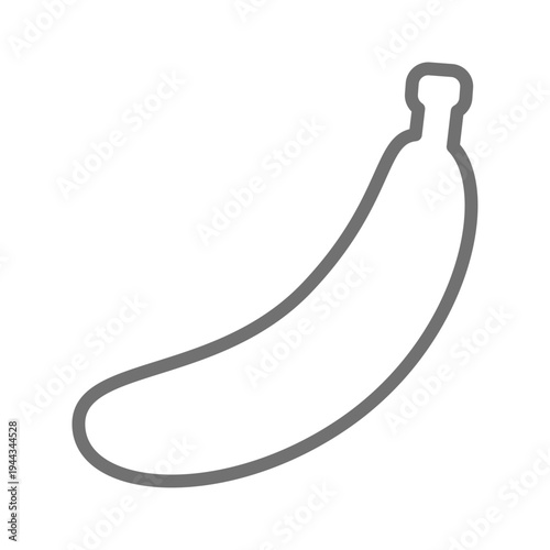 バナナの線画アイコン（アウトライン・モノクロ）