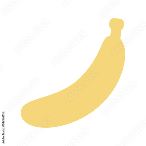 バナナのシンプルアイコン（イエロー・フラット）