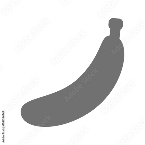 バナナのシンプルシルエットアイコン（モノクロ）