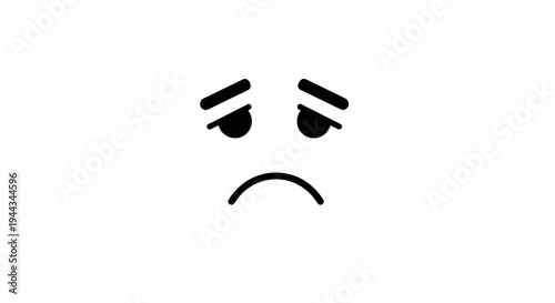 Sad Face Emoji Icon, Disappointment and Unhappiness Symbol, Simple Vector Illustration