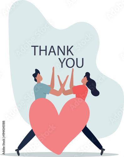 Thank you illustration.Kind communication and answer to birthday or wedding celebration invitation.person's life situation and his activities.