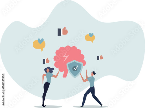 Stress management and mental protection from frustration.Healthy mind control to reduce anxiety from social media, business and daily life .person's life situation and his activities.