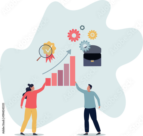 Quality assurance or performance tracking for development.Business growth guarantee with sales control and efficiency measurement.person's life situation and his activities.