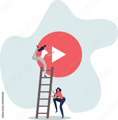 Video production and film movie editing or creation process.Producing multimedia and professional studio shooting for vlog,person's life situation and his activities.