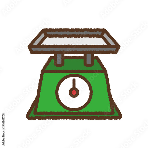 手書き風の単品アイコンイラスト　計量器