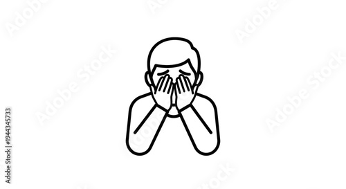 Person Crying or Covering Face in Distress, Sadness, or Grief Icon