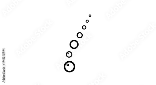 Rising Bubbles Animation Sequence, Ascending Circles, Light Background